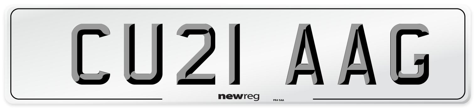 CU21 AAG Number Plate from New Reg